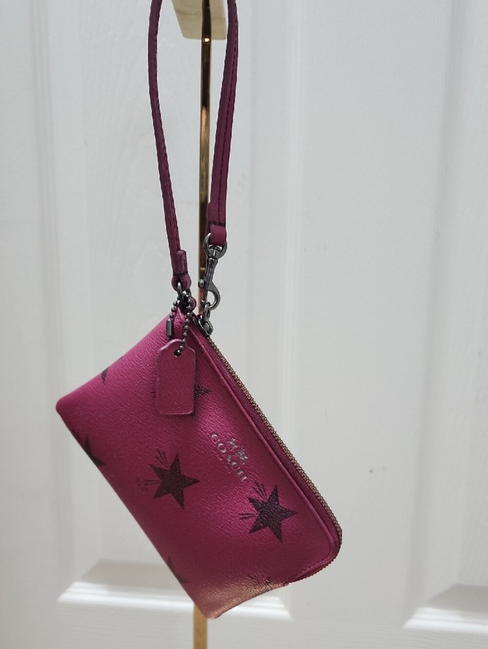 Coach Magenta Star Leather Wristlet - Picture 5 of 8